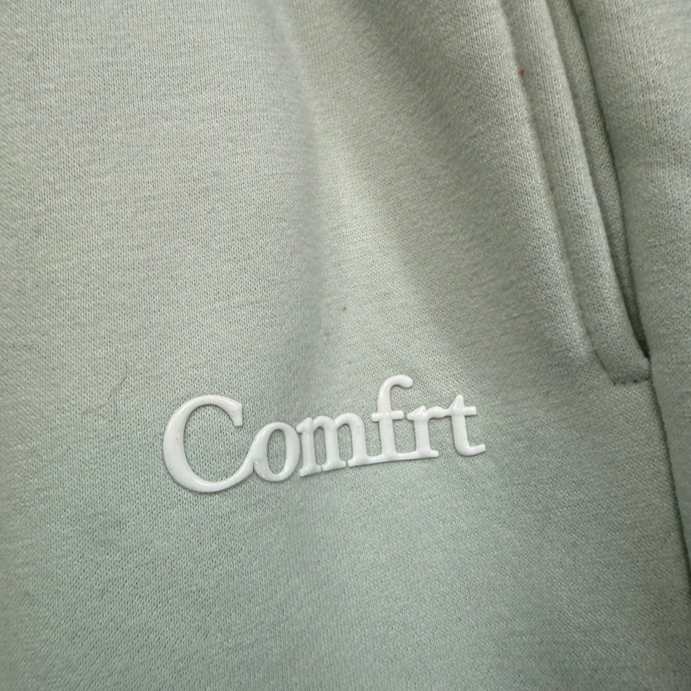Comfrt‎ Sweatpants Unisex Small Sage Green Oversized Fleece Joggers Lounge NEW - Picture 4 of 11